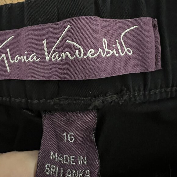 Gloria Vanderbilt Womens Black Pants Sz 16 Pull-on Tapered Leg High Rise Stretch - Picture 6 of 12
